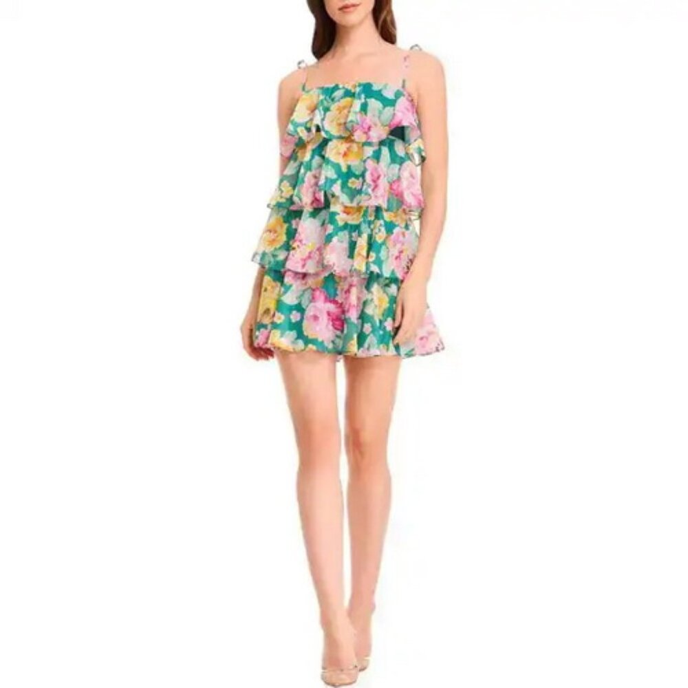 Dress The Population Pine Multi Pixie Tiered Meta… - image 1